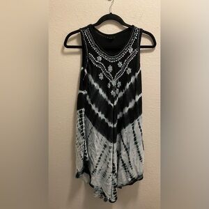 Ana & Rose Boho Tie-Dye Sequin Embroidered Floral Cover-Up Dress One Size